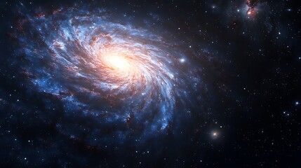 Wall Mural - a stunning spiral galaxy surrounded by many distant stars in space