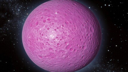 a vibrant pink celestial body floating in a starry galaxy