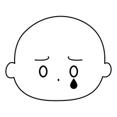 Naklejka na meble シンプル泣き顔　白黒