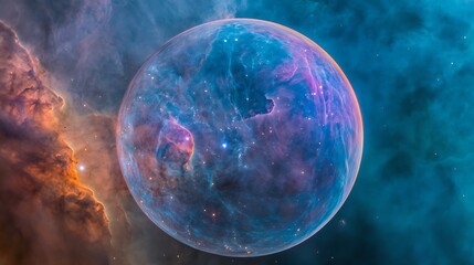 Wall Mural - a celestial nebula depicting a cosmic bubble in space