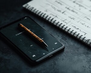 Aufkleber - Minimalist Digital Productivity AI-Powered Smart Device and Analog Journaling - Next-Gen Workspace Optimization for Creative Professionals
