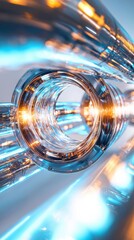 Poster - Heat transfer process in a lab with blue led lighting capturing a cross-section of heat exchangers