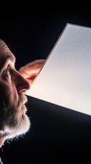 Leinwandbilder - Precision Engineering Meets Human Insight Advanced Material Sciences Lab Visualization - Professional Technician Exploring Innovative Surface Technologies with Focused Expertise