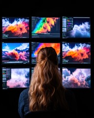 Leinwandbilder - Immersive Data Visualization AI-Powered Climate Analytics and Predictive Meteorology - Empowering Next-Gen Environmental Insights for Professional Researchers
