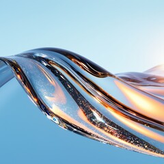 Poster - Glistening gel-like surface bright light top-down perspective smooth textures abstract concept