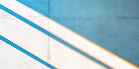 Poster - Minimalist Geometric Abstraction Architectural Concrete Texture with Dynamic Blue and White Angular Lines - Contemporary Design Inspiration for Urban Branding