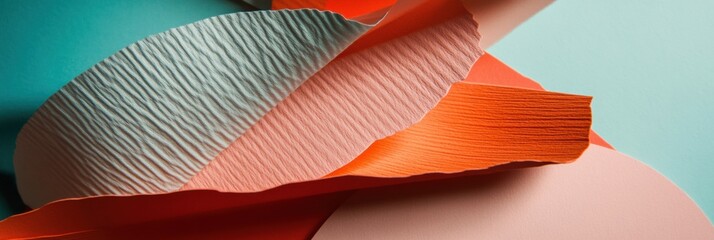 Poster - Avant-Garde Paper Sculpture Textural Minimalist Design Exploring Color Theory, Spatial Dynamics and Contemporary Visual Communication Trends