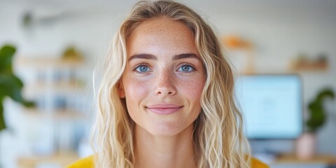 Poster - Authentic Gen Z Professional Portrait Inclusive Workplace Empowerment with Soft Minimalist Aesthetic, Representing Modern Career Confidence and Collaborative Innovation