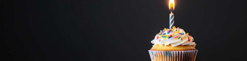 Aufkleber - Hyper-Nostalgic Birthday Cupcake Cinematic Celebration Moments with Dynamic Light and Retro Sparkler - Immersive Event Marketing Visual