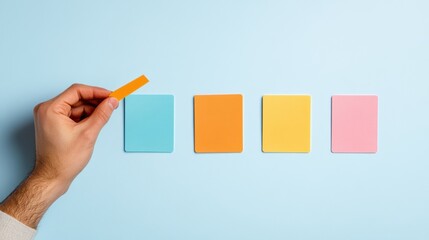 Fototapete - Minimalist Productivity Workflow Agile Color-Coded Task Management Visualization for Digital Entrepreneurs and Lean Project Optimization Strategies