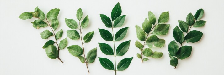 Poster - Verdant Botanical Minimalism Ethereal Green Leaf Composition Showcasing Natural Symmetry and Organic Design Aesthetics for Eco-Conscious Visual Storytelling