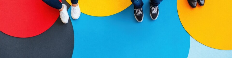 Poster - Dynamic Color Psychology in Modern Workspace Design Minimalist Collaborative Flooring Showcasing Innovative Team Interaction and Conceptual Brand Identity Visualization