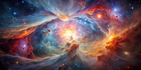 Wall Mural - majestic swirling clouds of gas and dust in the orion nebula, a breathtaking cosmic wonder