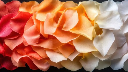 Poster - Flower petals illuminated by soft morning light topdown angle delicate textures vibrant colors nature photography