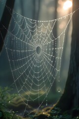 spider web in the morning