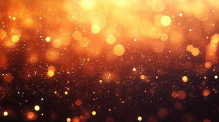 Poster - Golden bokeh background with shimmering lights and sparkling particles