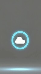 Poster - Futuristic cloud technology animation with dynamic blue circles and motion effects