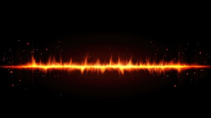 Poster - Vibrant orange flame wave against a dark background, creating a dynamic visual effect for creative projects