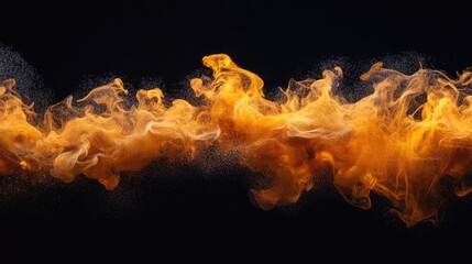 Poster - Vibrant orange flames swirling against a dark background, creating a dramatic and intense visual effect