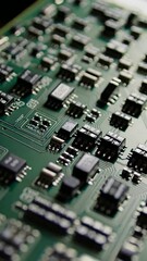 Poster - Closeup progression of circuit board detailing: capturing electronic components in sequence