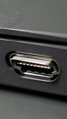 Poster - Closeup hdmi port connection sequence on modern device in high definition