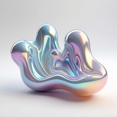 Wall Mural - Iridescent Liquid Abstract Form