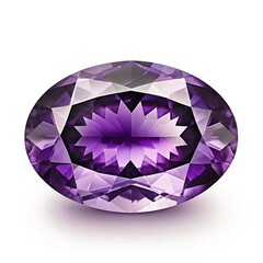 Wall Mural - Oval Amethyst Gemstone, Cut and Polished