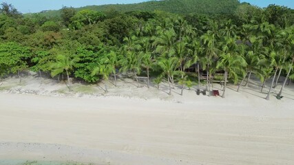Wall Mural - aerial view of a beautiful tropical white sand beach, panglao island, philippines, 4k