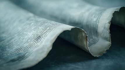 Poster - Crispy Newspaper Page with Curling Edges on a Textured Surface