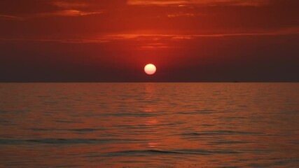 Wall Mural - Beautiful sea landscape with sunset, 4k