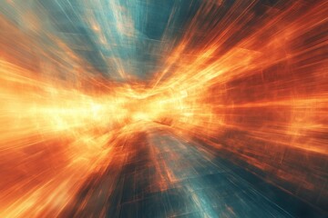 Poster - vivid abstract representation of cosmic energy flow during a digital art creation process