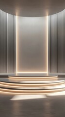 Poster - Clean Modern Stage Podium with Soft Lighting in Minimalist Design