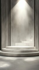 Poster - Empty Podium Stage with Dramatic Lighting and Clean Lines