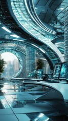 Poster - Futuristic Modern Office Space with Innovative Design Elements