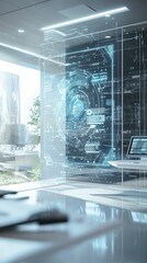Poster - Modern Interactive Futuristic Office Space with Innovative Design Elements