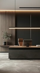 Poster - Minimalist Modern Office Space with Understated Elegance and Style
