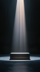 Poster - Minimalist Stage Podium in Dramatic Lighting and Empty Space