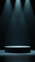 Poster - Minimalist Podium Stage Design with Dramatic Lighting and Shadows