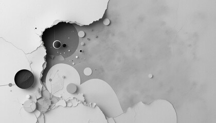 Poster - Abstract art creation studio digital artwork minimalist top-down view contrasting textures and shapes