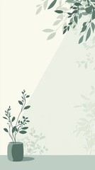Poster - Minimalist Garden Background with Clean Lines and Soft Colors