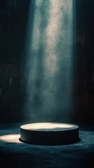 Poster - Moody Empty Stage with Dramatic Shadows and Light Beam Effect