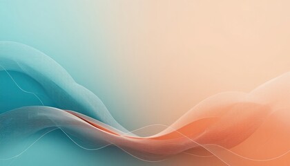 Poster - Dynamic flowing abstract waves digital art creation modern aesthetic blended color palette smooth gradients and fluidity
