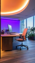 Poster - Innovative Modern Office Space with Sleek Design and Vibrant Colors