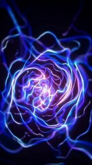 Poster - Glowing electric swirls in dynamic vortex energetic abstract motion