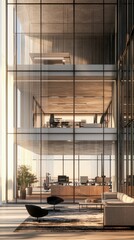 Poster - Sleek Modern Office Space with Open Plan Design and Natural Light