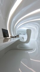 Poster - Sleek Modern Office Space with Streamlined Forms and Design Elements