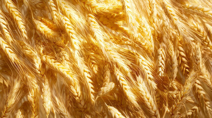Poster - Close up of golden barley grains showcasing natural harvest abundance
