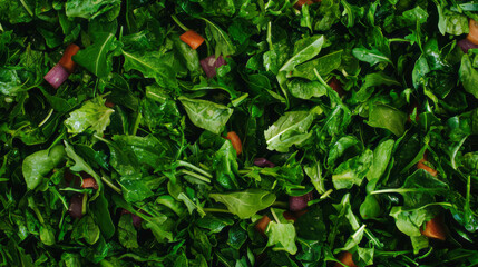 Poster - Fresh and vibrant mixed green salad with leafy vegetables for healthy eating