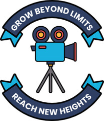 Wall Mural - illustration in the concept of a movie camera in a line style.