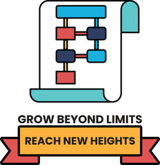 Wall Mural - a flow chart with a ribbon around it that says grow beyond limits